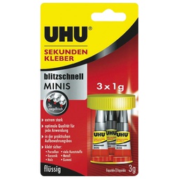 [000007517] Ljepilo trenutačno  1g pk3 Super glue minis(cianoakrilat) UHU 45415 blister