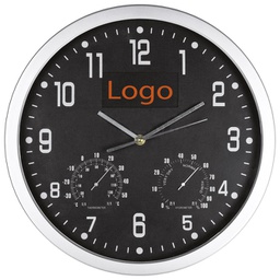 [900000114] Sat zidni s vlagomjerom i termometrom crni