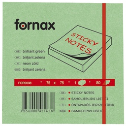 [000000767] Blok samoljepljiv  75x75 mm  80L Fornax neon-zeleni