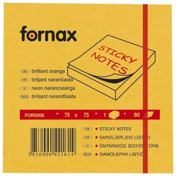[000000769] Blok samoljepljiv  75x75 mm  80L Fornax neon-narančasti
