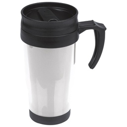 [900001380] Šalica termo 400 ml pvc Fort Worth metalik bijela