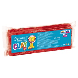 [000018081] Plastelin 550g + plastični nožić Connect crveni