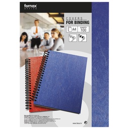 [000001160] Korice za spiralni uvez 250g karton reljefne A4 pk100 Fornax plave