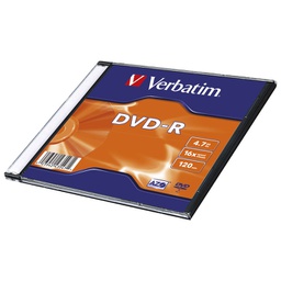 [000019427] DVD-R 4,7/120 16x slim Mat Silver Verbatim 43547