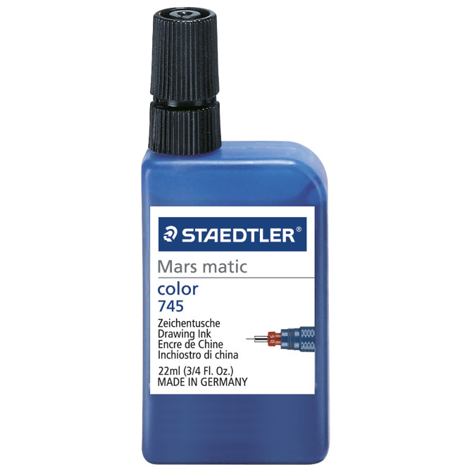 Tuš za crtanje 22ml Marsmatic Staedtler 745-3 plavi!!