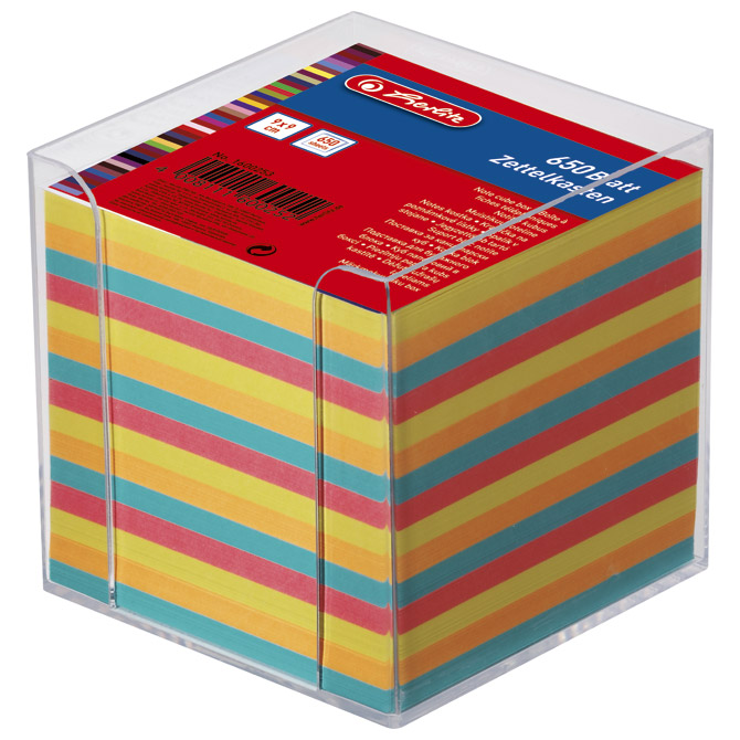 Blok kocka pvc  9x9x9 cm s papirom u boji Herlitz 1600253
