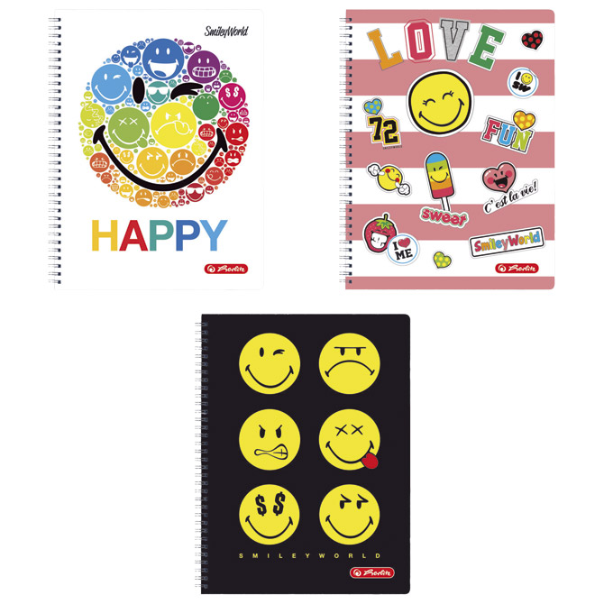 Blok kolegij A4 crte  80L Smiley Herlitz 50001774 sortirano!!