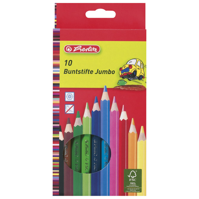 Boje drvene  10boja Jumbo Herlitz 10795276 (300000653) blister