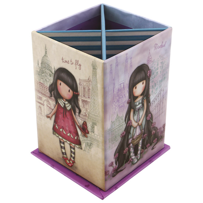 Čaša za olovke karton kvadratna sa postoljem Friends Walk Together Gorjuss 404GJ04!!