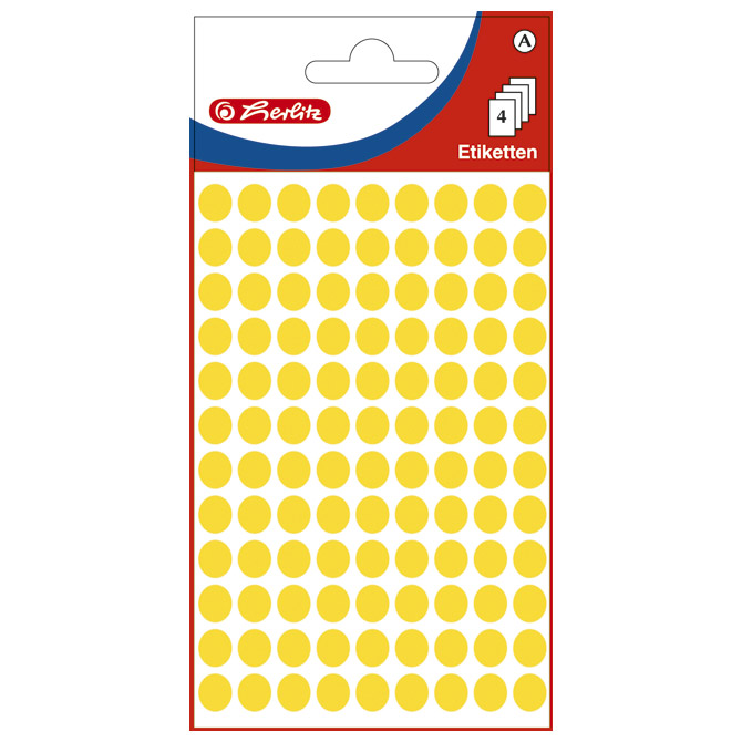 Etikete slep fi- 8mm pk4L Herlitz 11296688 žute blister!!