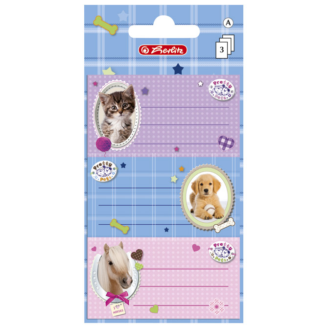 Etikete školske papir Pretty pets Herlitz 10917326 blister!!