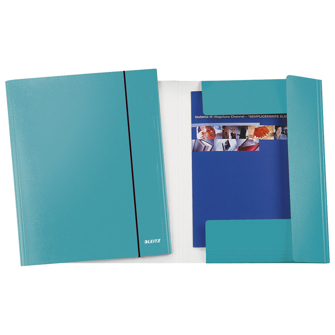 Fascikl klapna s gumicom karton A4 Wow Leitz 39830051 metalik tirkizni