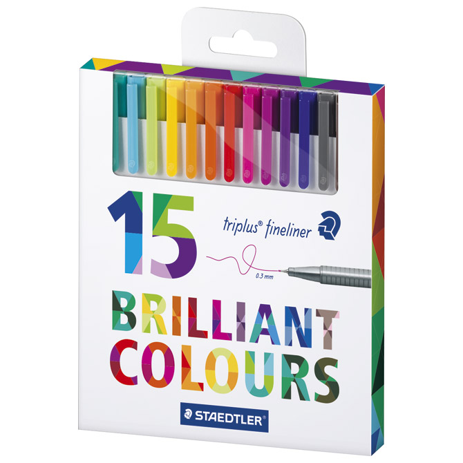 Flomaster fineliner 0,3mm pk15 Triplus Staedtler 334 C15!!
