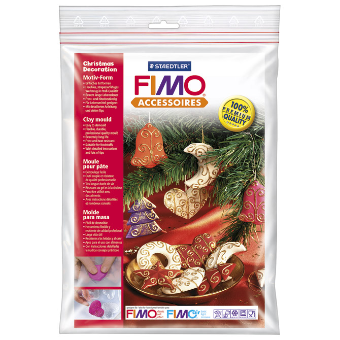 Kalup za modeliranje veliki Božićni ukrasi Fimo Staedtler 8742 35 blister
