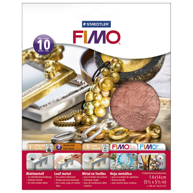 Listići za mase za modeliranje metalni 10 listova Fimo Staedtler 8781-26 bakreni blister!!