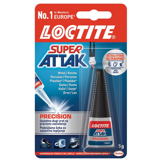 Ljepilo trenutačno 5g Super Attak Precision Henkel 304059 blister
