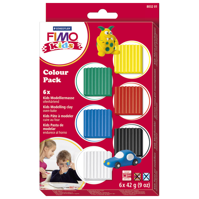 [000036617] Masa za modeliranje   42gx6boja Fimo Kids Staedtler 8032-01 sortirano blister!!