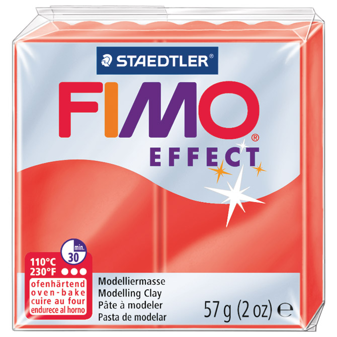 Masa za modeliranje   57g Fimo Effect Staedtler 8020-204 prozirno crvena!!