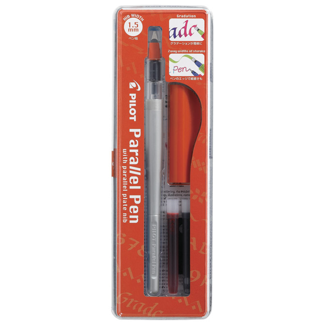Nalivpero za kaligrafiju 1,5 mm set Parallel pen Pilot FP3-15-SSN sivo/crveno