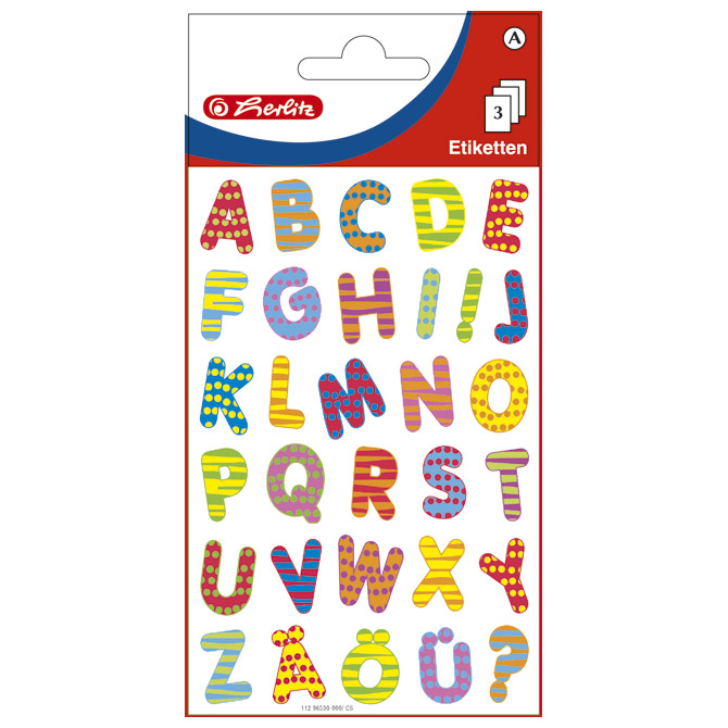 Naljepnice dječje slova Herlitz 11296530 šarena!!