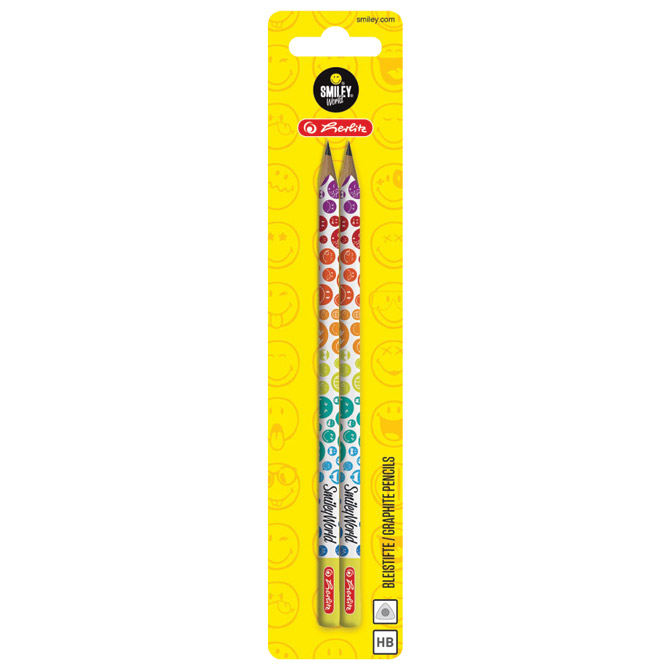 Olovka grafitna HB s gumicom Smiley Rainbow pk2 Herlitz 50001934 blister!!