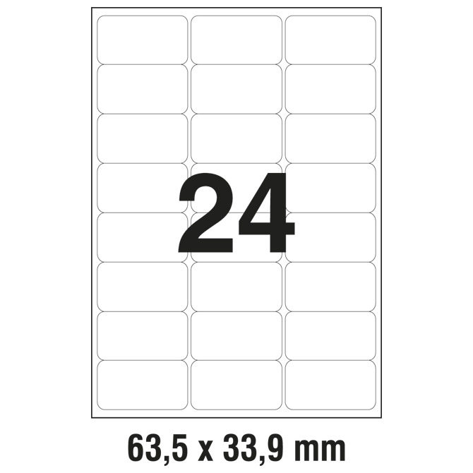 Etikete LK  63,5x33,9 mm polyester pk20L Zweckform L4773-20 bijele