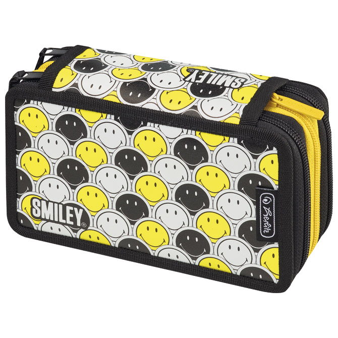 Pernica puna 3zipa Smiley Black and Yellow Faces Herlitz 50015429