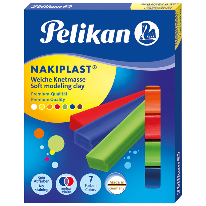 Plastelin  7boja (total 125g) karton Nakiplast Pelikan 622712 blister