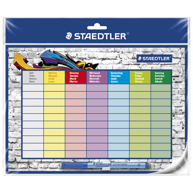 [000037903] Ploča samoljepljiva sa rasporedom sati+marker Staedtler 641 SP2 blister!!