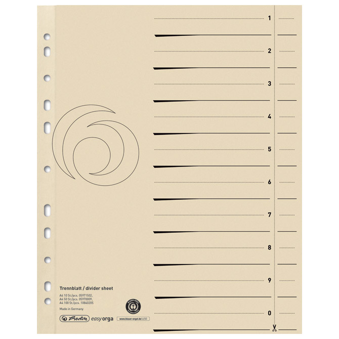 Pregrada kartonska A4 pk100 Herlitz 10840205 (300002742)