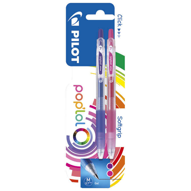 Roler gel 0,7 mm Pop`Lol pk2 Pilot ljubičasto/rozi blister!!