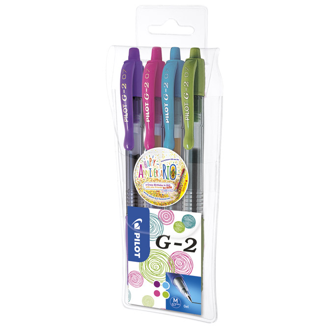 Roler gel grip 0,7mm G2 Fun pk4 Pilot sortirano blister!!