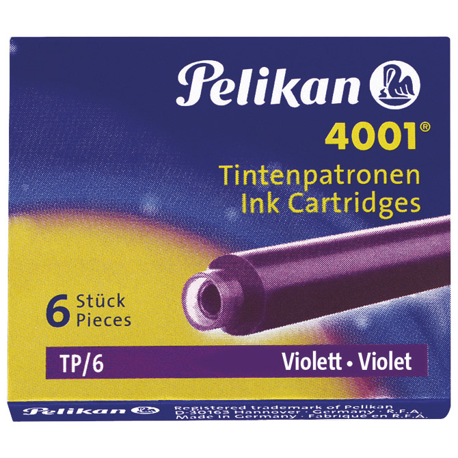 Tinta za nalivpero patrone pk6 4001 Pelikan 301697 (400142568) ljubičasta