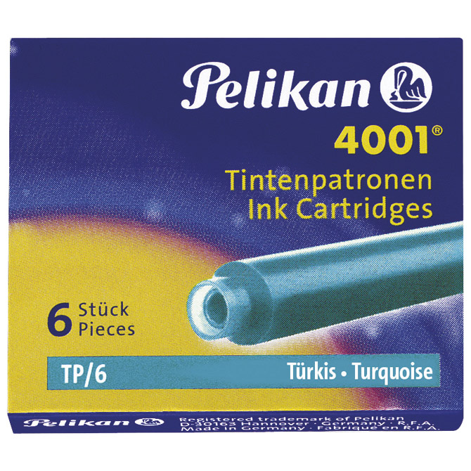 Tinta za nalivpero patrone pk6 4001 Pelikan 301705 (400142569) tirkiz
