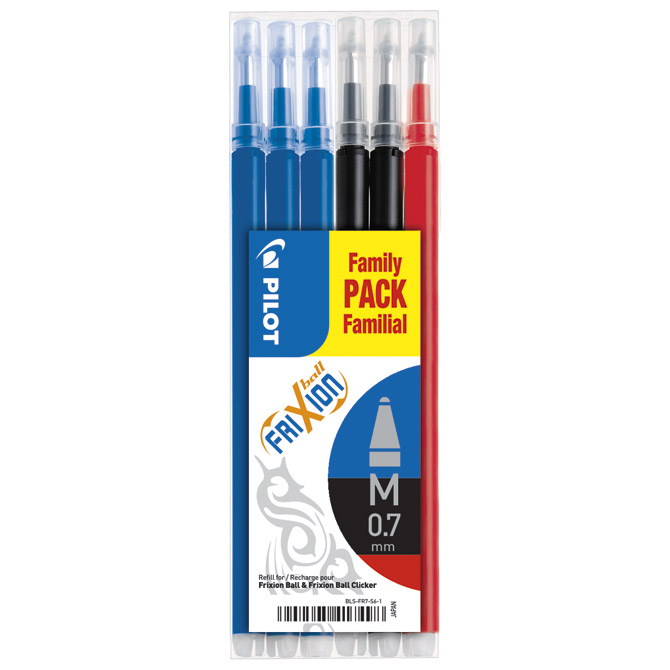 Uložak za roler 0,7 mm Frixion piši-briši pk6 Pilot BLS-FR7-S6-1 sortirano