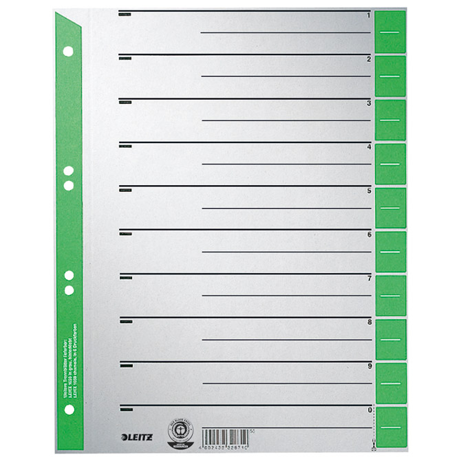 Pregrada kartonska A4 Leitz 16520055 zelena!!