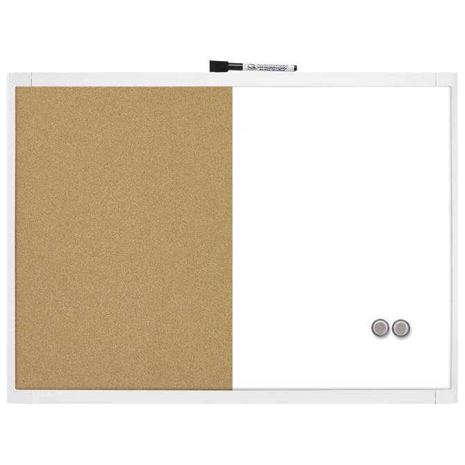 Ploča magnetna/pluto  58,5x43 cm srebrni okvir Nobo 1903784 bijela/smeđa