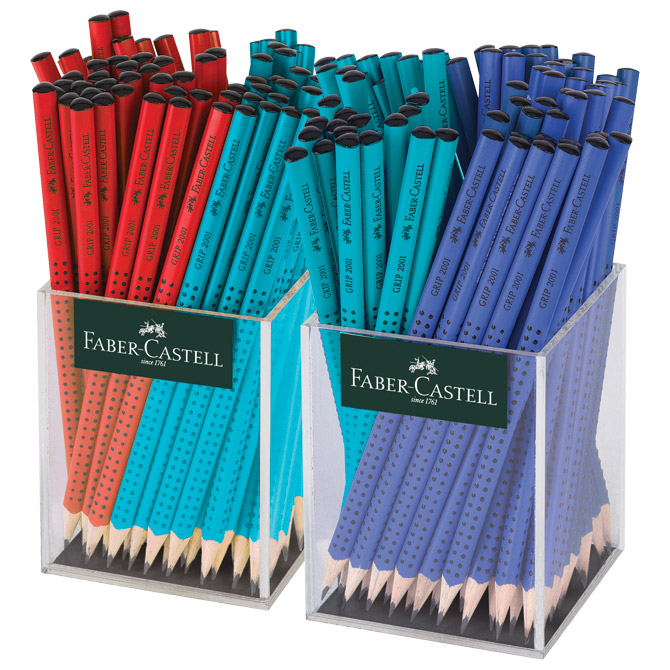 Olovka grafitna B Grip 2001 u čaši pk144 Faber Castell 117015 sortirano