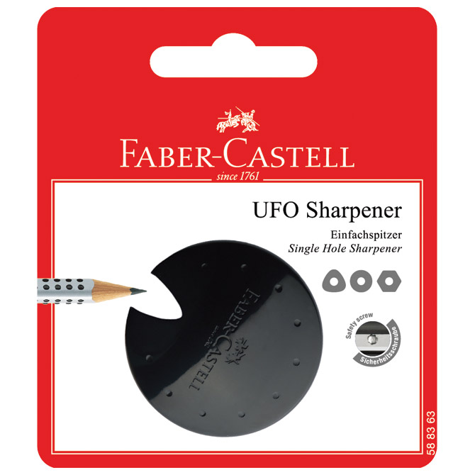 Šiljilo pvc 1rupa Ufo Faber Castell 588363 sortirano blister!!