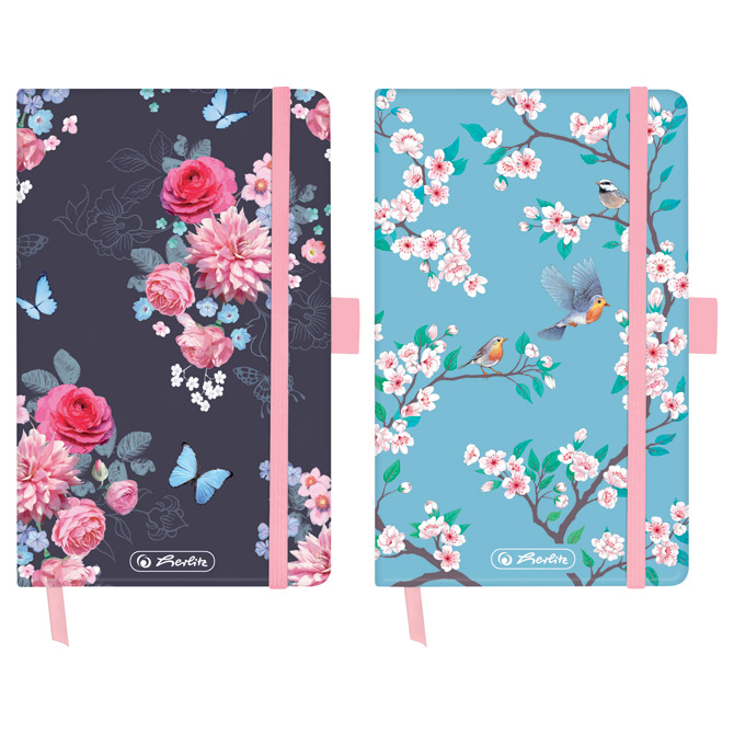 Notes A6 karo 88L s gumicom Ladylike Herlitz 50021499 sortirano