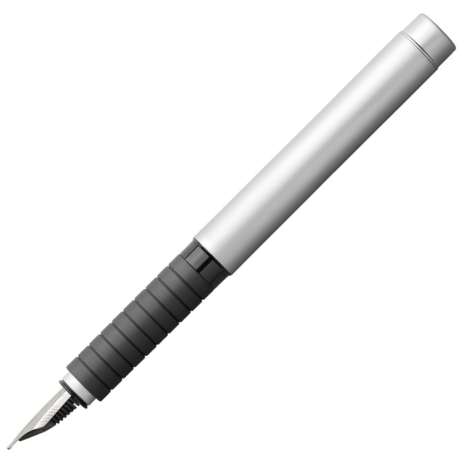 Nalivpero grip Essentio Metal (F) Faber-Castell 148521 srebrno-crno!!