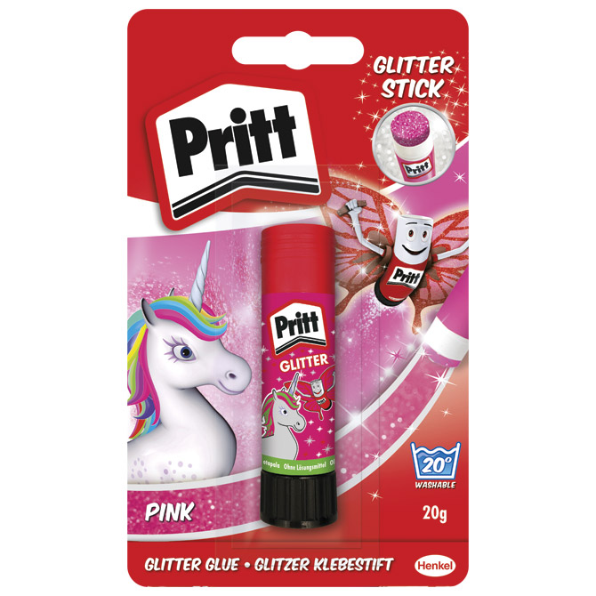 Ljepilo u stiku 20g glitter Jednorog Pritt Henkel 2370832 rozo blister!!