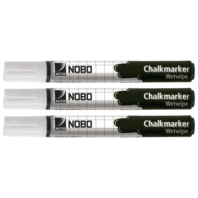 Marker-kreda za staklo 4 mm pk3 Nobo 34438398 bijeli