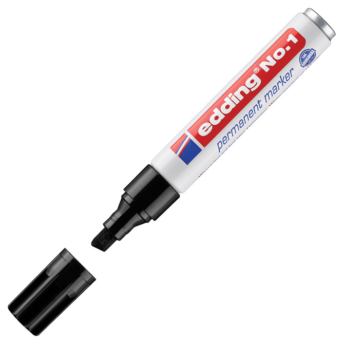 Marker permanentni 1-5 mm klinasti vrh Edding No.1 crni