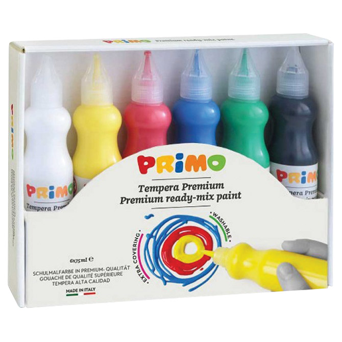 Boja tempera 75ml u bočici 6boja Primo 2533TL6