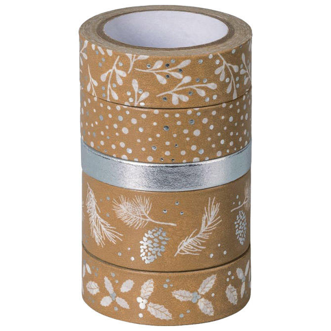 Traka Deco ljepljiva Natur s uzorkom pk5 Heyda 20-35845 28 srebrno bijela!!