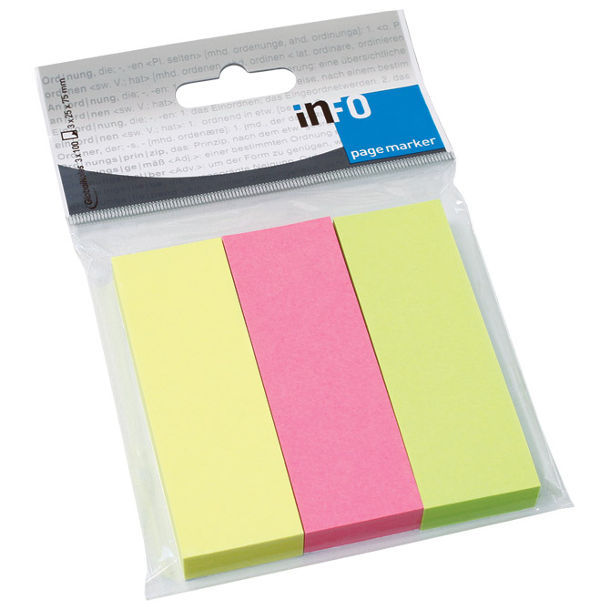 Zastavica 25x75 mm 3bojex100L papir Global Notes 5671-39-pk3 sortirano blister