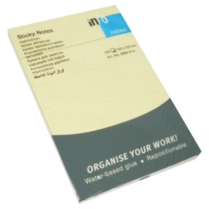 Blok samoljepljiv 100x150 mm karo 100L Global Notes 5669-01-K žuti