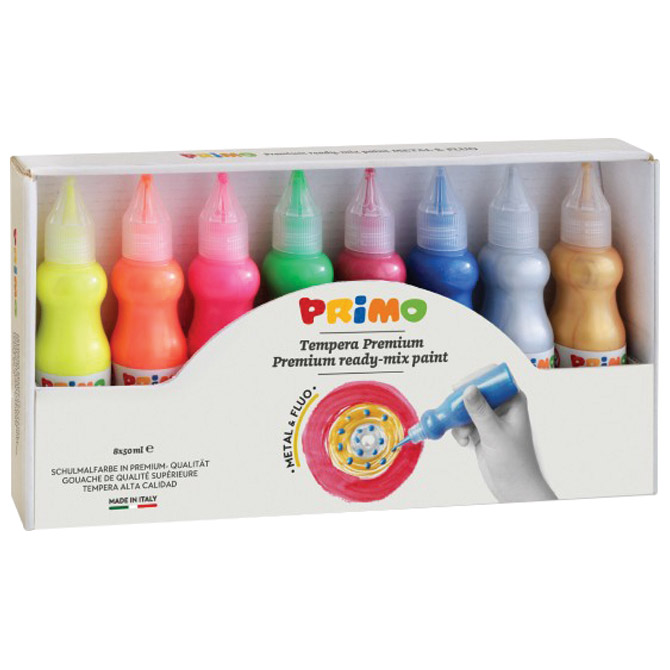 Boja tempera 50ml u bočici 8boja Primo 2532FM8