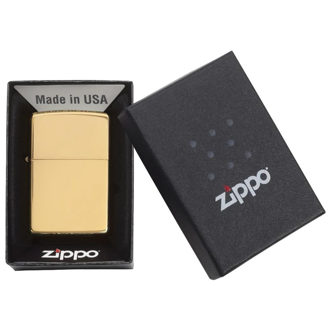 Upaljač metalni sjajni Zippo 254B zlatni